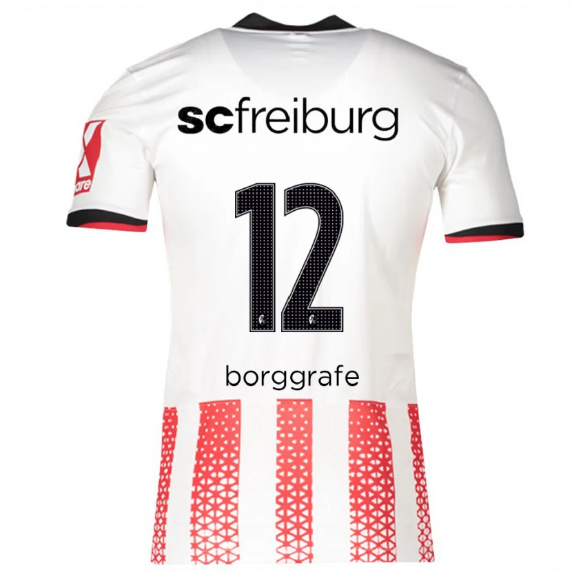 DanxenメンズRafaela Borggräfe#12ホワイト レッドホームシャツ2025/26ジャージーユニフォーム