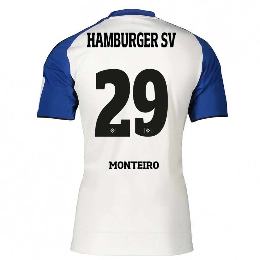 DanxenメンズAlfa Monteiro#29ホワイト ブルーホームシャツ2025/26ジャージーユニフォーム
