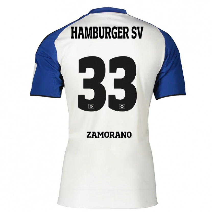 DanxenメンズJolina Zamorano#33ホワイト ブルーホームシャツ2025/26ジャージーユニフォーム
