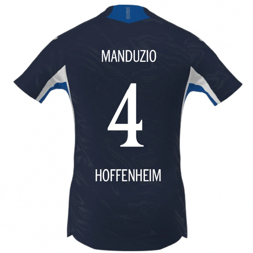 DanxenメンズMattia Manduzio#4ネイビー ホワイトホームシャツ2025/26ジャージーユニフォーム