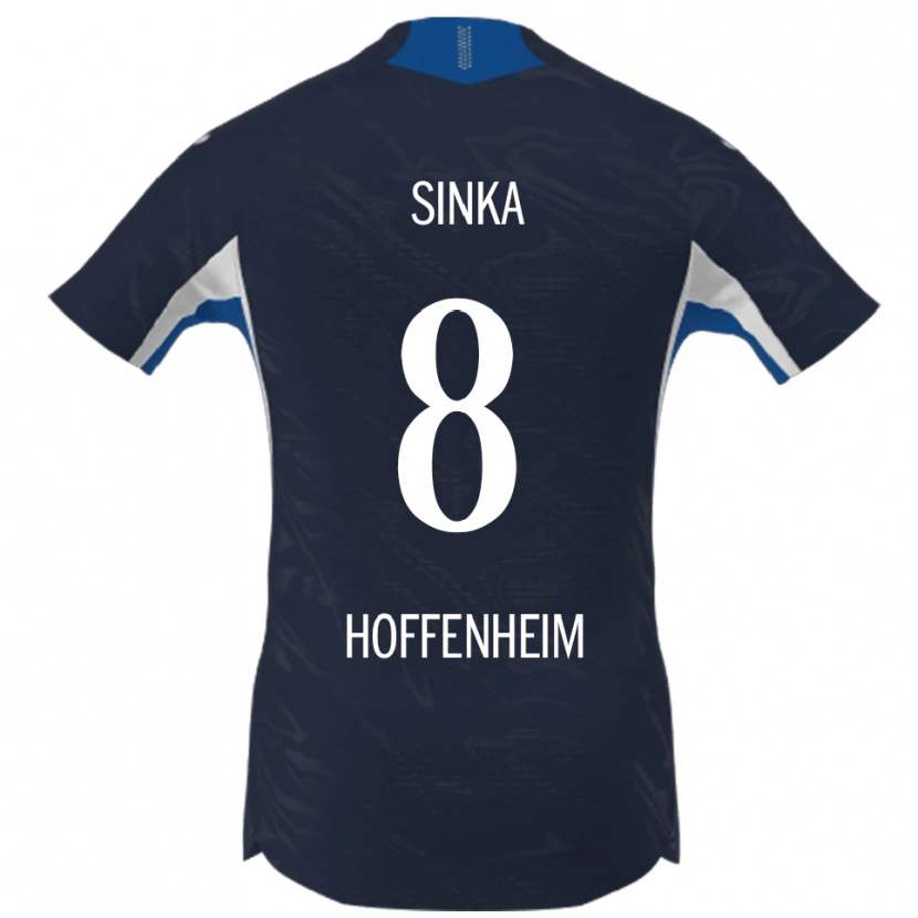 DanxenメンズNapsugár Sinka#8ネイビー ホワイトホームシャツ2025/26ジャージーユニフォーム