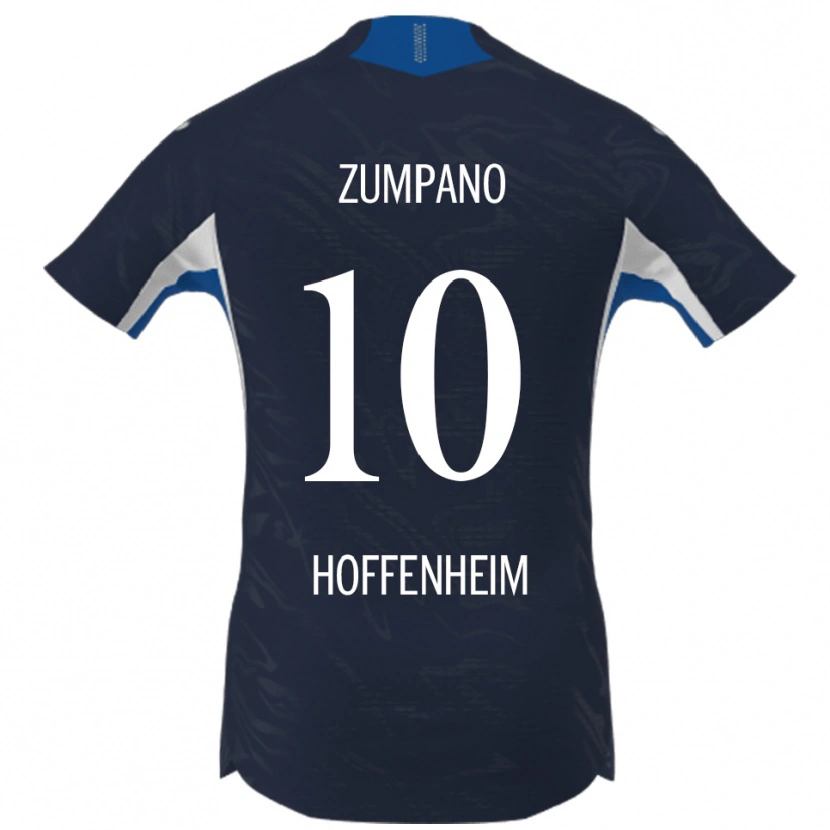 DanxenメンズNevio Zumpano#10ネイビー ホワイトホームシャツ2025/26ジャージーユニフォーム