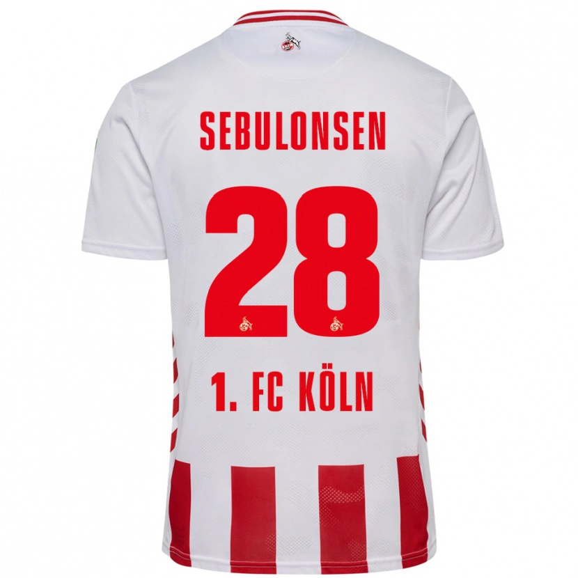 DanxenメンズSebastian Sebulonsen#28ホワイト レッドホームシャツ2025/26ジャージーユニフォーム