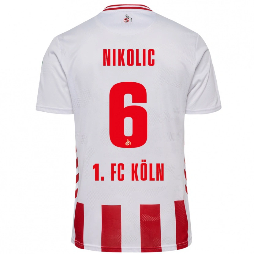 DanxenメンズMilan Nikolic#6ホワイト レッドホームシャツ2025/26ジャージーユニフォーム