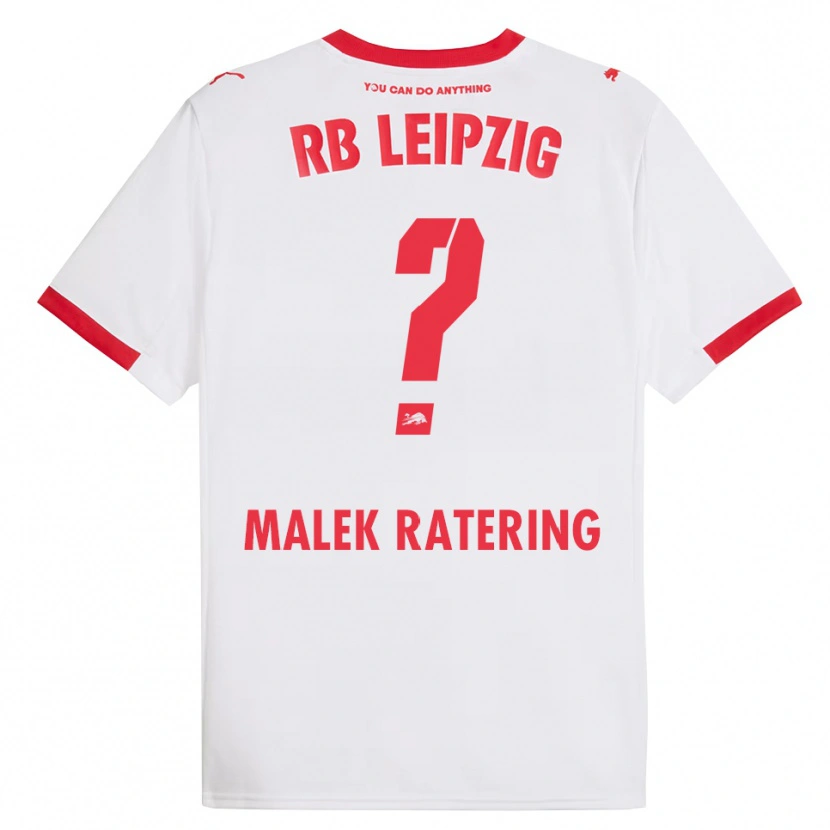 DanxenメンズJakob Malek Ratering#0ホワイト レッドホームシャツ2025/26ジャージーユニフォーム