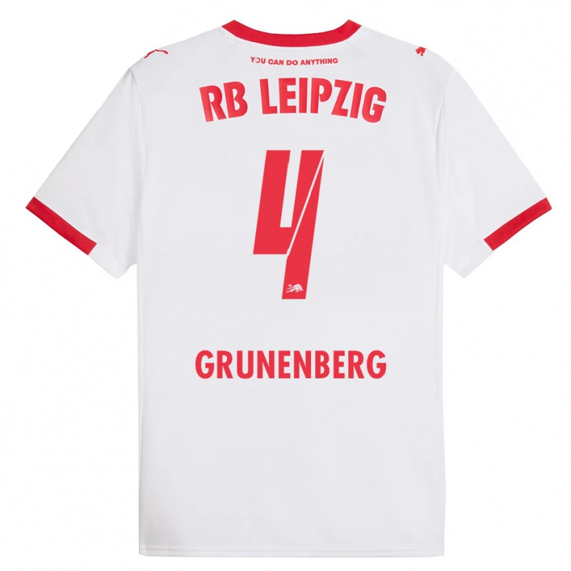 DanxenメンズRucy Grunenberg#4ホワイト レッドホームシャツ2025/26ジャージーユニフォーム