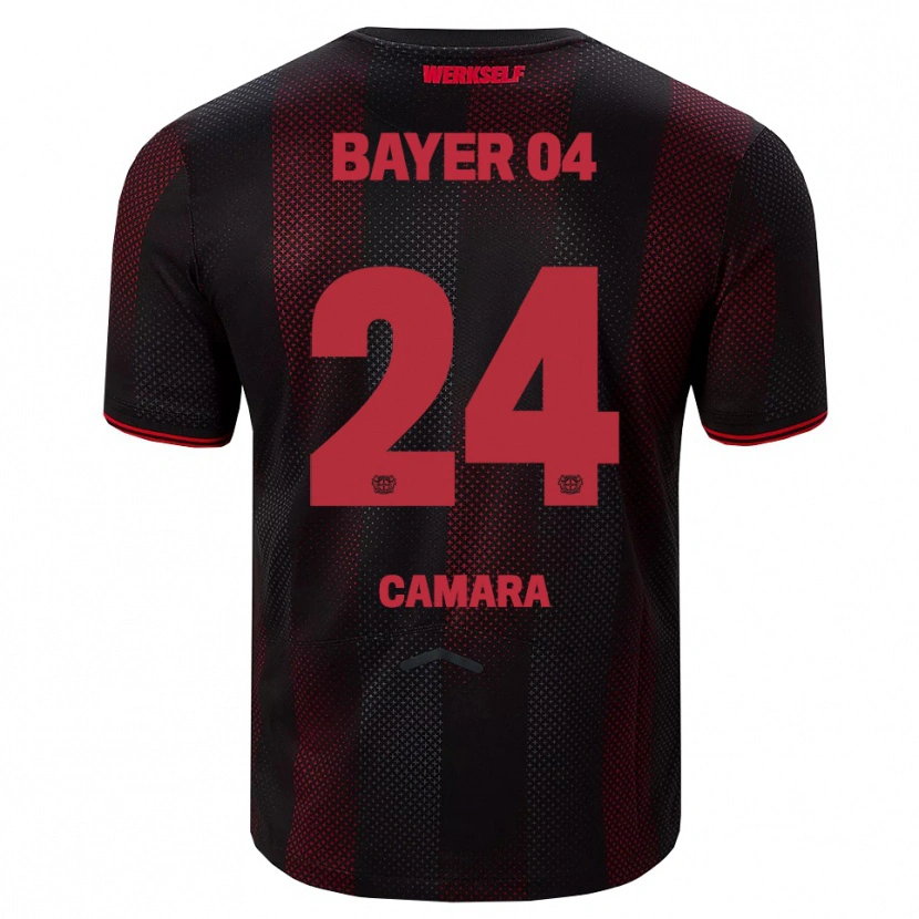 DanxenメンズNourdine Camara#24ブラック レッドホームシャツ2025/26ジャージーユニフォーム
