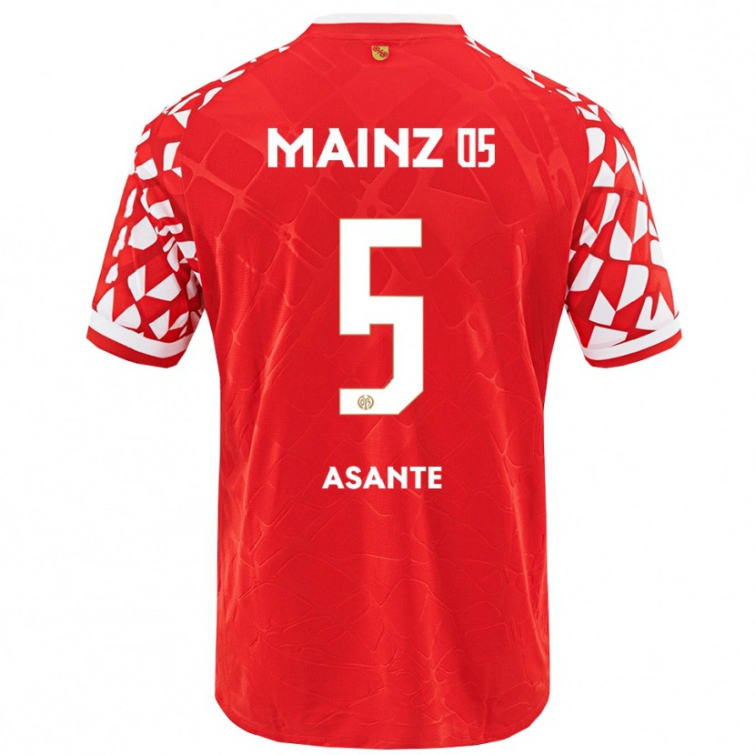 DanxenメンズMarvin Asante#5レッド ホワイトホームシャツ2025/26ジャージーユニフォーム