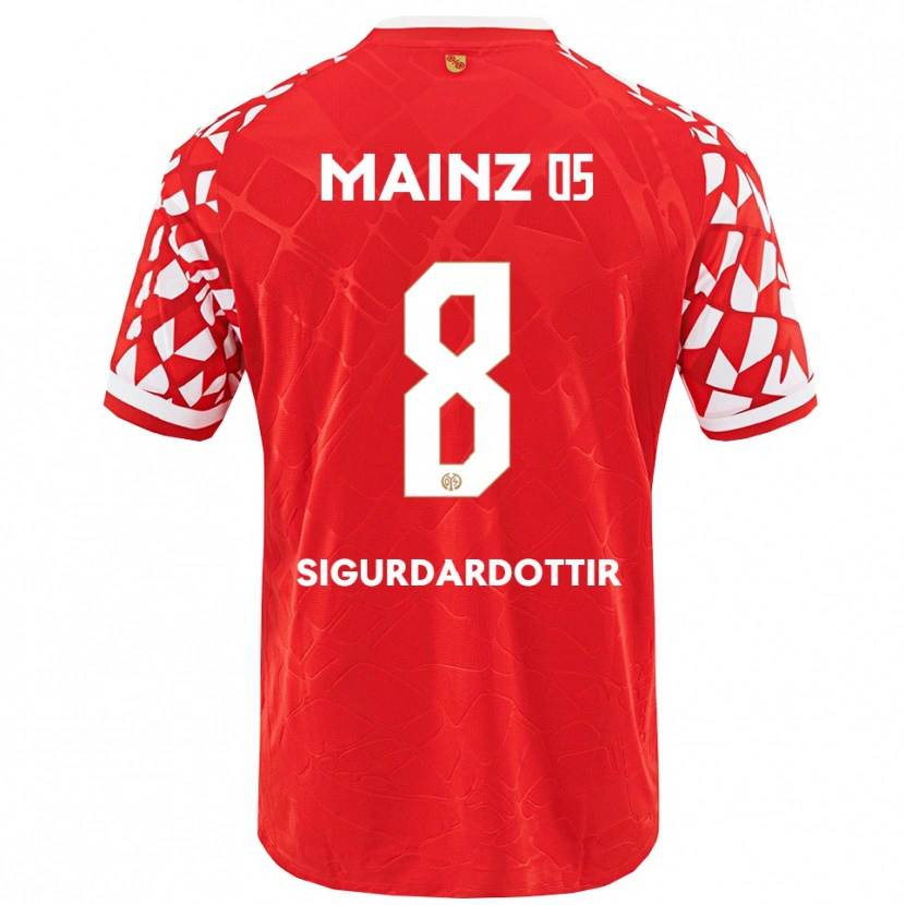 DanxenメンズHeiðrún Sigurðardóttir#8レッド ホワイトホームシャツ2025/26ジャージーユニフォーム
