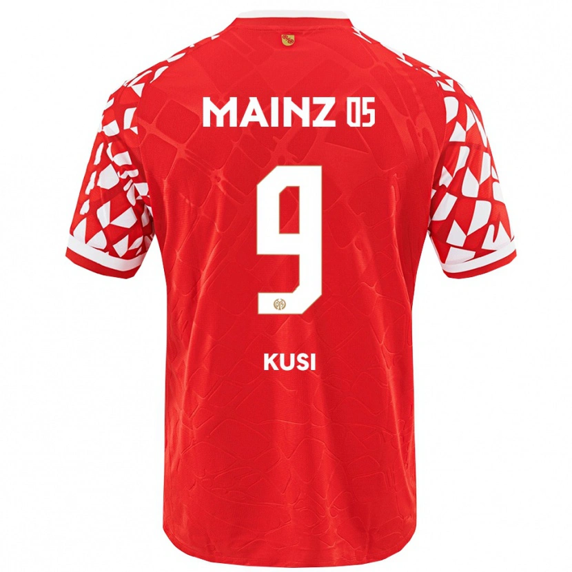 DanxenメンズJemain Kusi#9レッド ホワイトホームシャツ2025/26ジャージーユニフォーム