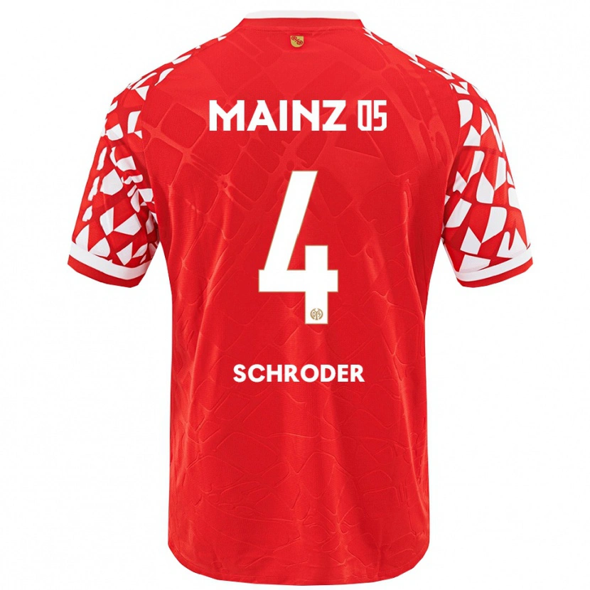 DanxenメンズLara Schröder#4レッド ホワイトホームシャツ2025/26ジャージーユニフォーム