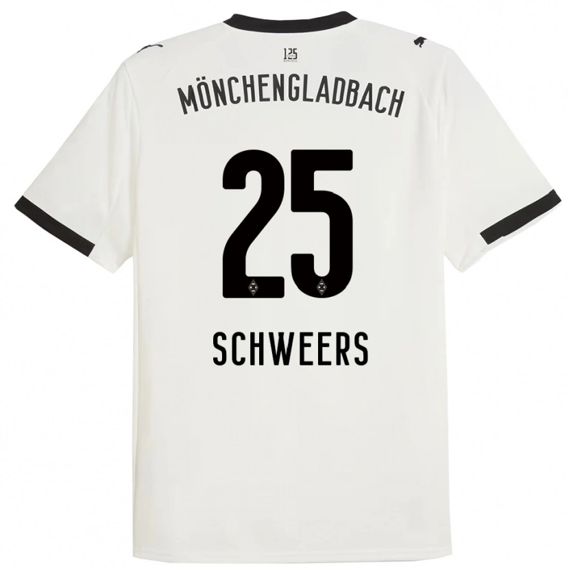 DanxenメンズLion Schweers#25ホワイト ブラックホームシャツ2025/26ジャージーユニフォーム