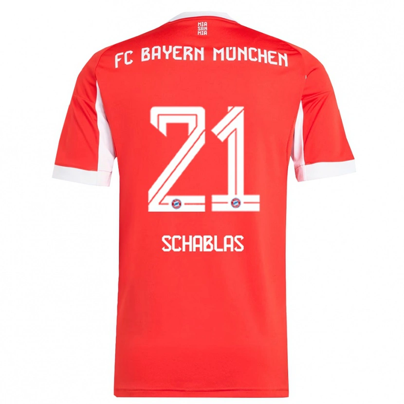 Danxenメンズマッテオ・シャブラス#21レッド ホワイトホームシャツ2025/26ジャージーユニフォーム
