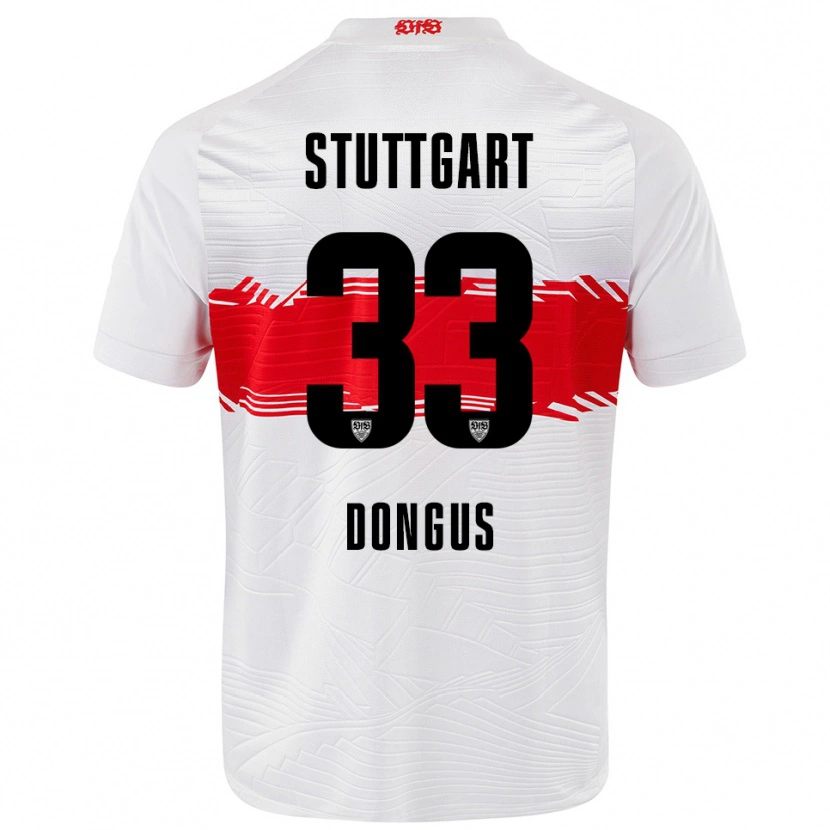 DanxenメンズFabienne Dongus#33ホワイト レッドホームシャツ2025/26ジャージーユニフォーム