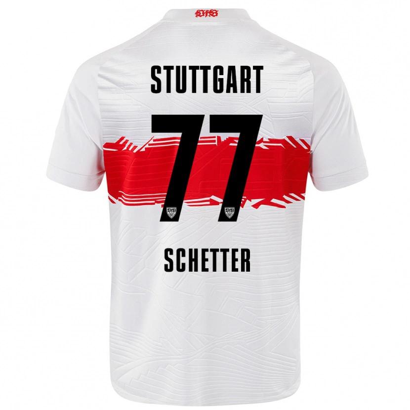 DanxenメンズLeonie Schetter#77ホワイト レッドホームシャツ2025/26ジャージーユニフォーム