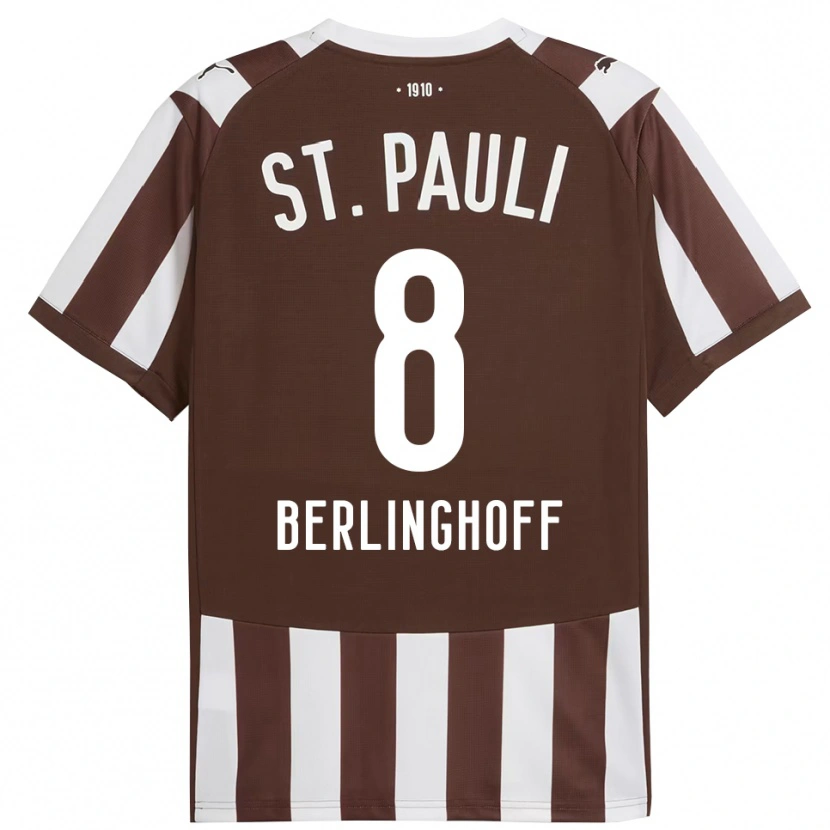 DanxenメンズMarlene Berlinghoff#8コーヒー ホワイトホームシャツ2025/26ジャージーユニフォーム