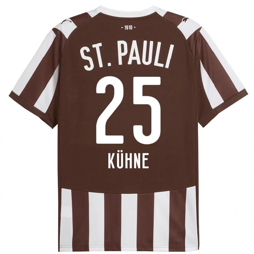 DanxenメンズFlorian Kühne#25コーヒー ホワイトホームシャツ2025/26ジャージーユニフォーム