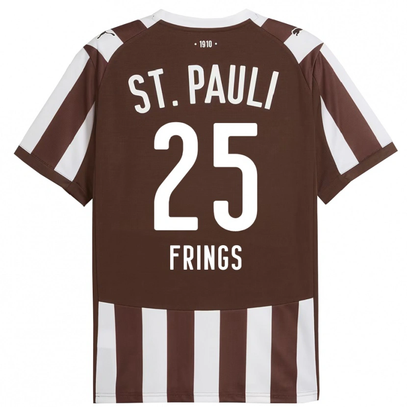 DanxenメンズEmma Frings#25コーヒー ホワイトホームシャツ2025/26ジャージーユニフォーム