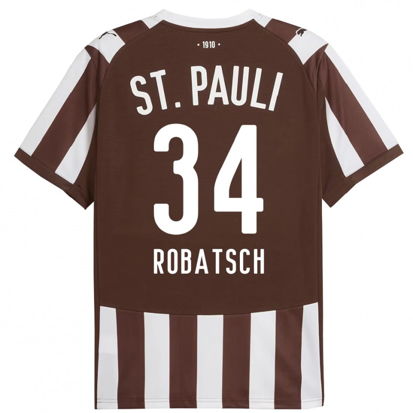 DanxenメンズJannik Robatsch#34コーヒー ホワイトホームシャツ2025/26ジャージーユニフォーム