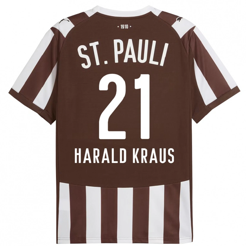 DanxenメンズStefan Harald Kraus#21コーヒー ホワイトホームシャツ2025/26ジャージーユニフォーム
