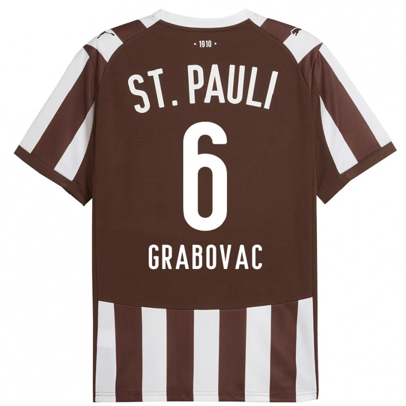 DanxenメンズDanijel Grabovac#6コーヒー ホワイトホームシャツ2025/26ジャージーユニフォーム