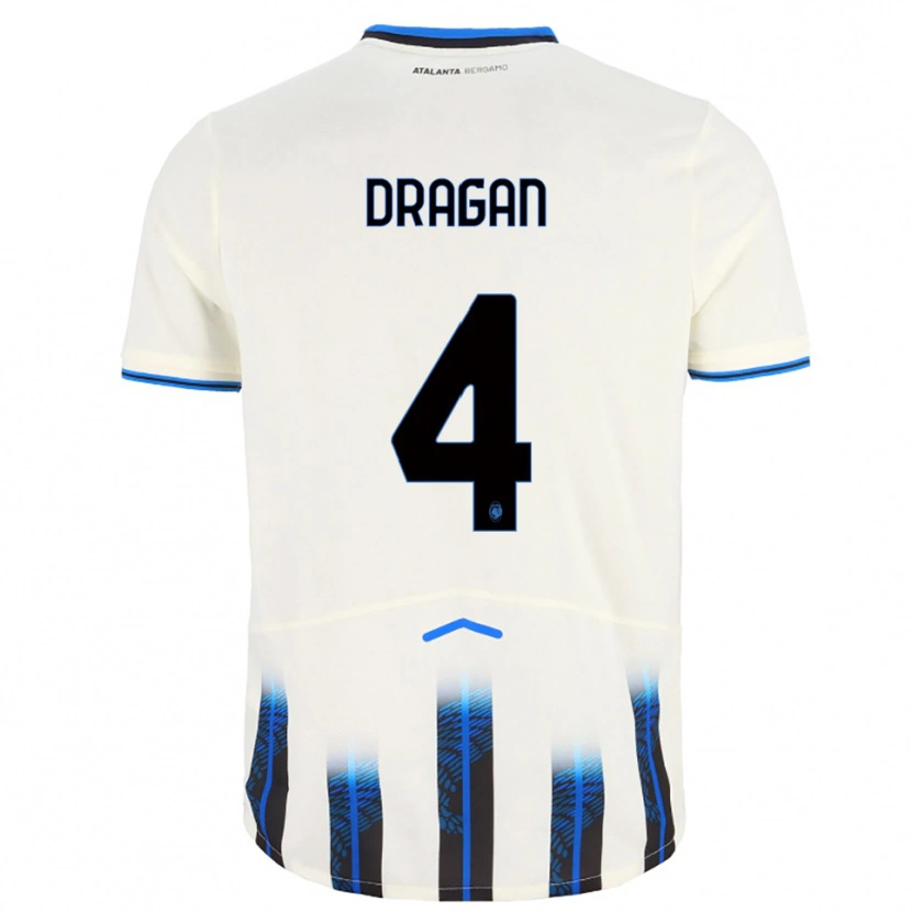 DanxenメンズOleksandr Dragan#4ホワイト ブルーアウェイシャツ2025/26ジャージーユニフォーム