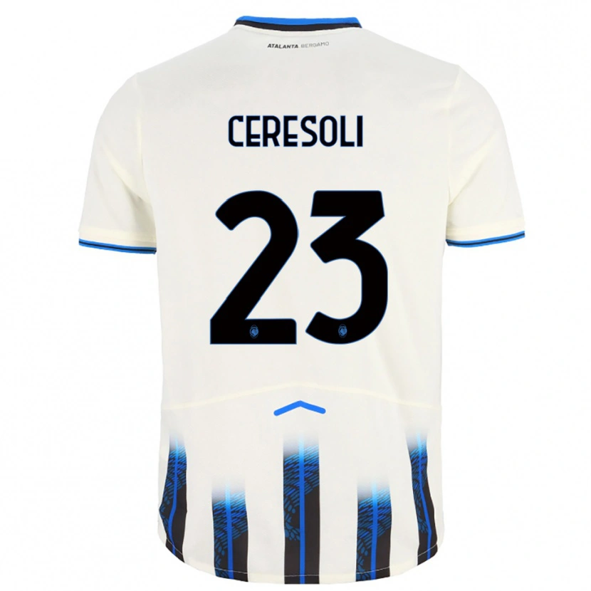 DanxenメンズAndrea Ceresoli#23ホワイト ブルーアウェイシャツ2025/26ジャージーユニフォーム