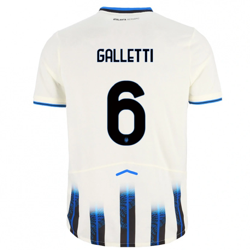 DanxenメンズElia Galletti#6ホワイト ブルーアウェイシャツ2025/26ジャージーユニフォーム