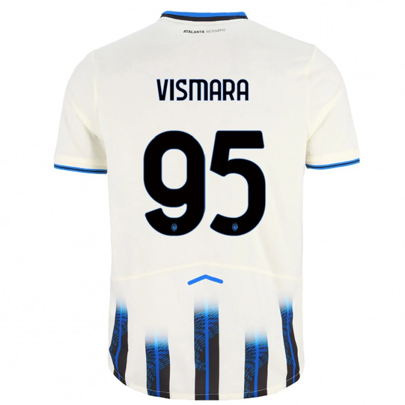 DanxenメンズPaolo Vismara#95ホワイト ブルーアウェイシャツ2025/26ジャージーユニフォーム