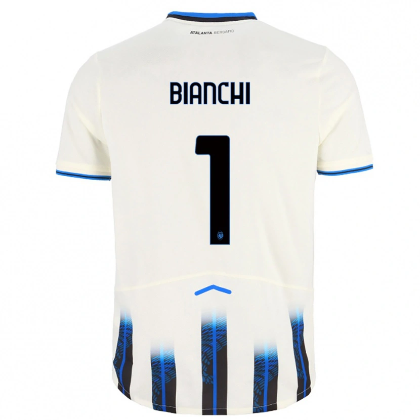DanxenメンズMattia Bianchi#1ホワイト ブルーアウェイシャツ2025/26ジャージーユニフォーム