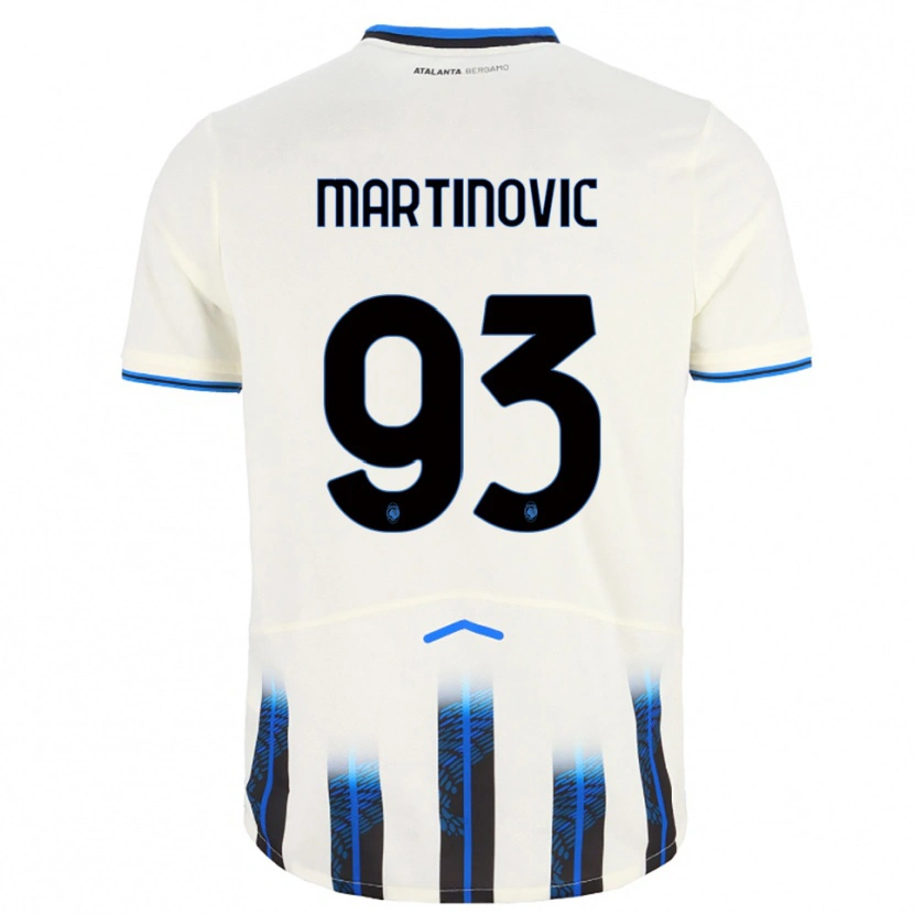 DanxenメンズMelania Martinovic#93ホワイト ブルーアウェイシャツ2025/26ジャージーユニフォーム