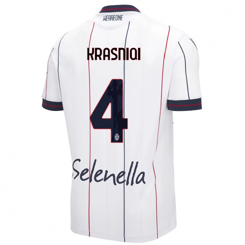 DanxenメンズBesalet Krasniqi#4ホワイト ロイヤルブルーアウェイシャツ2025/26ジャージーユニフォーム
