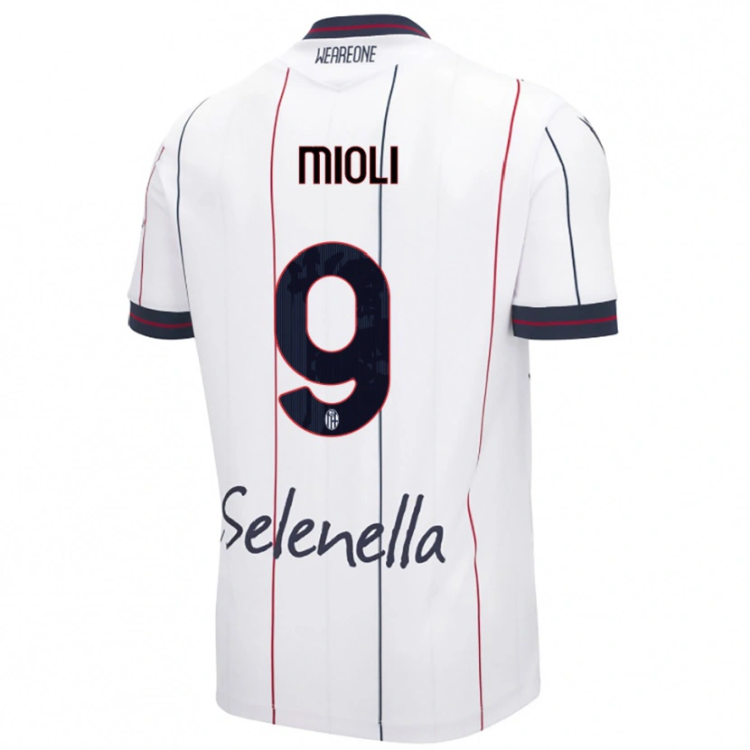 DanxenメンズMattia Mioli#9ホワイト ロイヤルブルーアウェイシャツ2025/26ジャージーユニフォーム