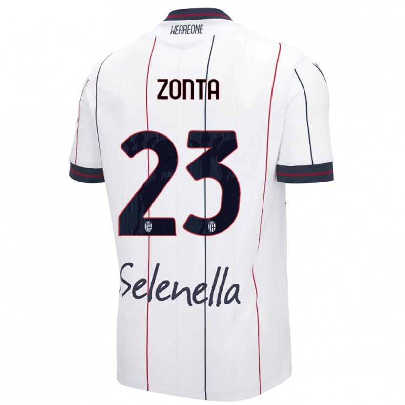 Danxenメンズアレサンドロ・ゾンタ#23ホワイト ロイヤルブルーアウェイシャツ2025/26ジャージーユニフォーム