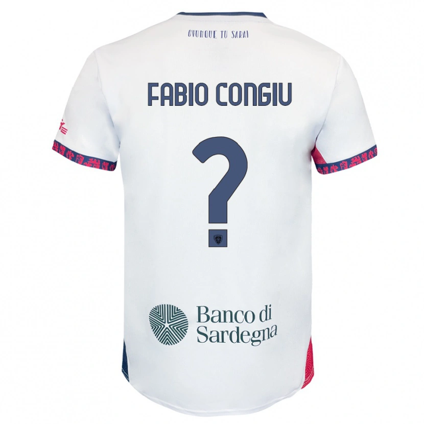DanxenメンズFabio Congiu#0ホワイト ネイビー レッドアウェイシャツ2025/26ジャージーユニフォーム