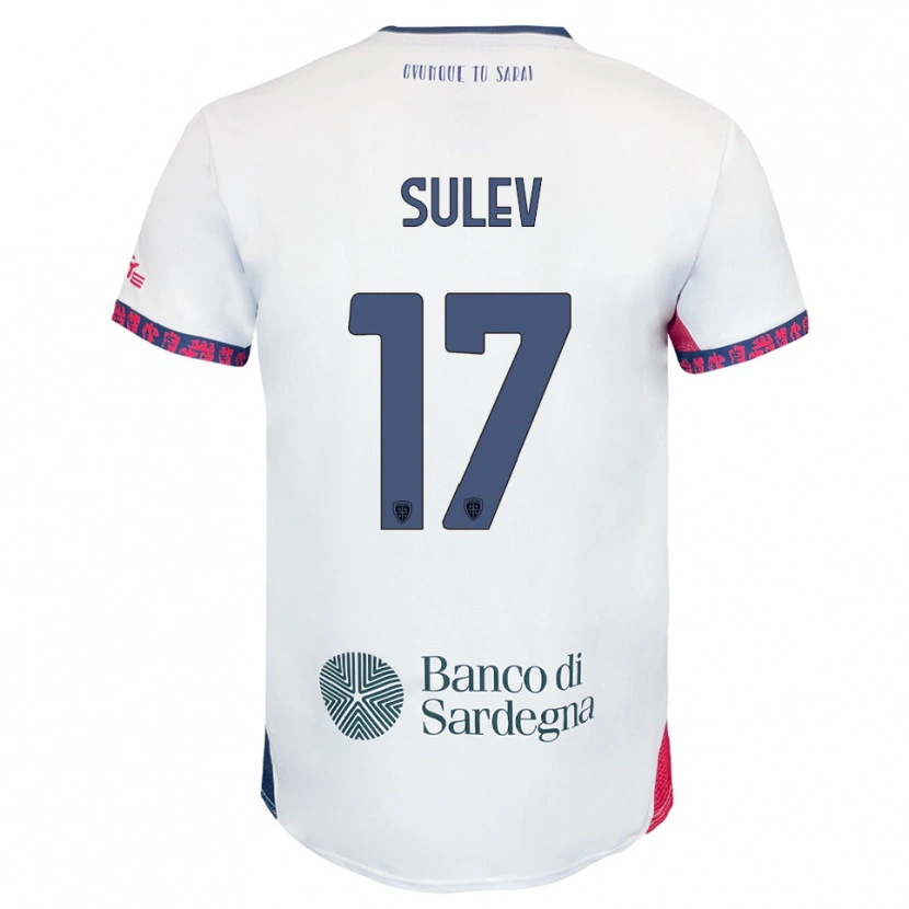 DanxenメンズIvan Sulev#17ホワイト ネイビー レッドアウェイシャツ2025/26ジャージーユニフォーム