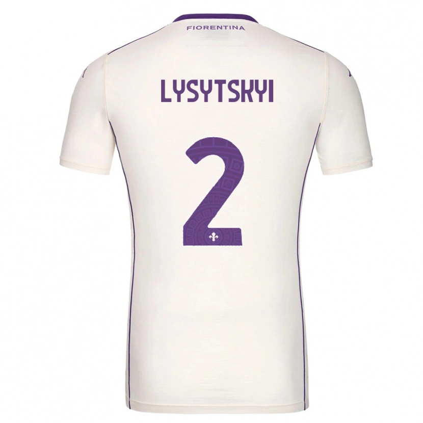 DanxenメンズAndriy Lysytskyi#2ホワイト パープル レッドアウェイシャツ2025/26ジャージーユニフォーム