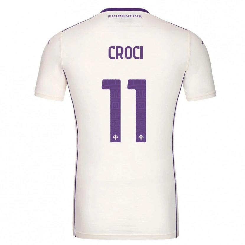 DanxenメンズFederico Croci#11ホワイト パープル レッドアウェイシャツ2025/26ジャージーユニフォーム
