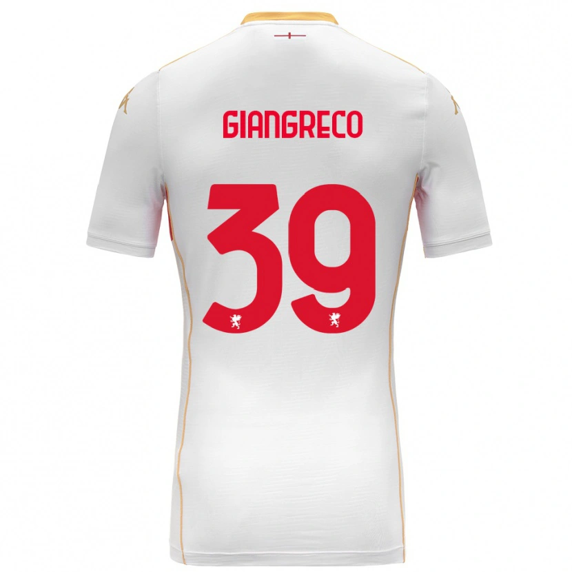 DanxenメンズNicolò Giangreco#39ホワイト レッドアウェイシャツ2025/26ジャージーユニフォーム