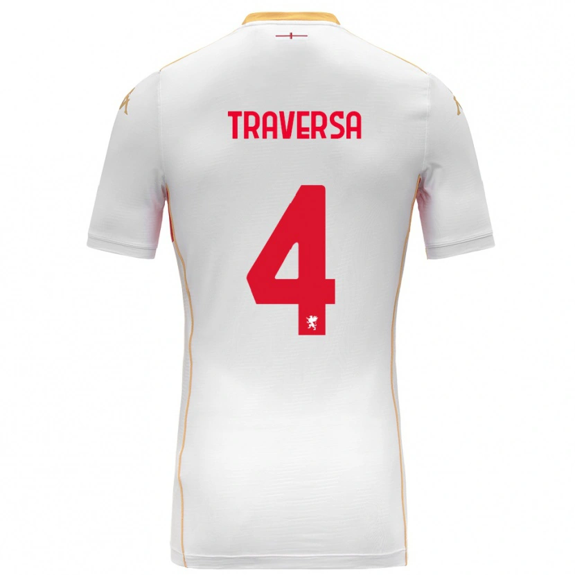 DanxenメンズPietro Traversa#4ホワイト レッドアウェイシャツ2025/26ジャージーユニフォーム