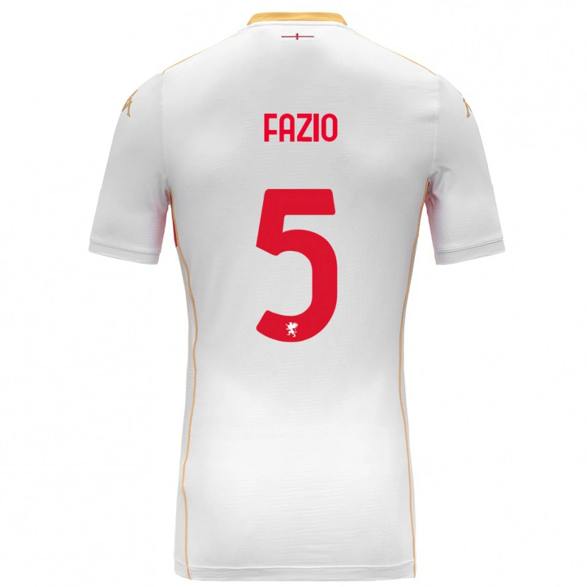 DanxenメンズLorenzo Fazio#5ホワイト レッドアウェイシャツ2025/26ジャージーユニフォーム
