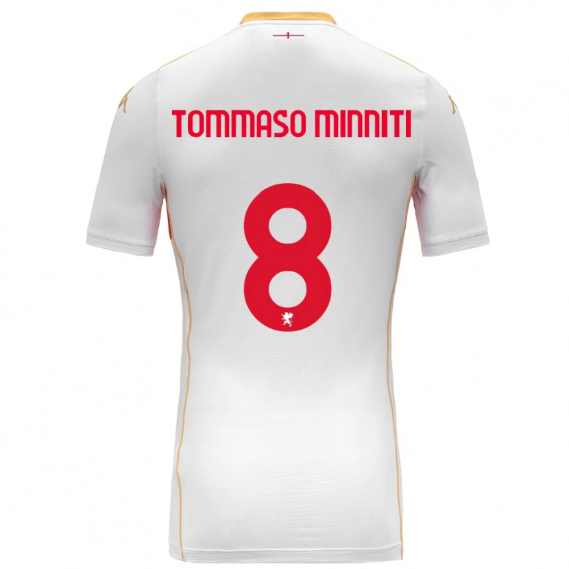 DanxenメンズGiovanni Tommaso Minniti#8ホワイト レッドアウェイシャツ2025/26ジャージーユニフォーム