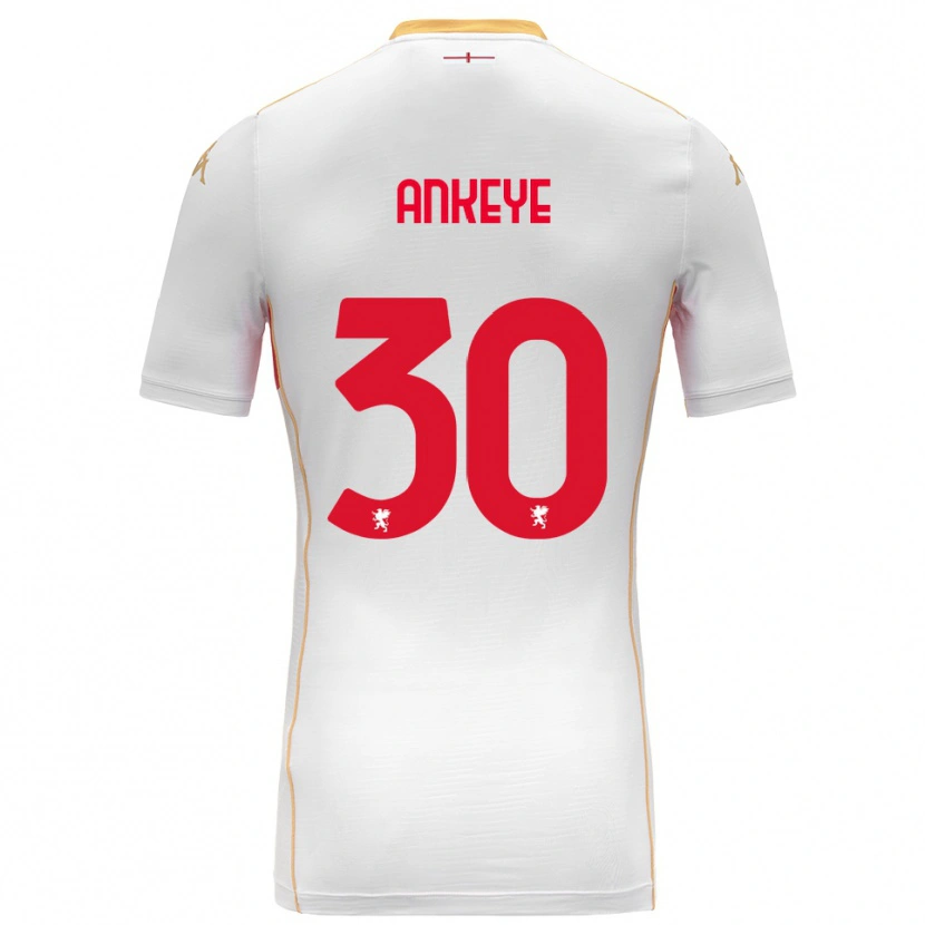 DanxenメンズDavid Ankeye#30ホワイト レッドアウェイシャツ2025/26ジャージーユニフォーム