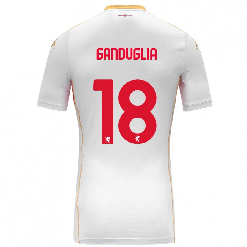 DanxenメンズLuca Ganduglia#18ホワイト レッドアウェイシャツ2025/26ジャージーユニフォーム