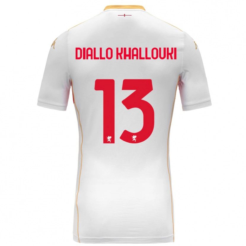 DanxenメンズSiaka Diallo Khallouki#13ホワイト レッドアウェイシャツ2025/26ジャージーユニフォーム