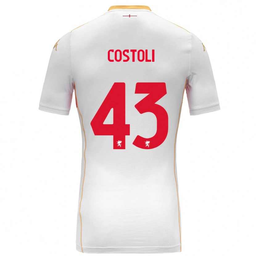 DanxenメンズLorenzo Costoli#43ホワイト レッドアウェイシャツ2025/26ジャージーユニフォーム
