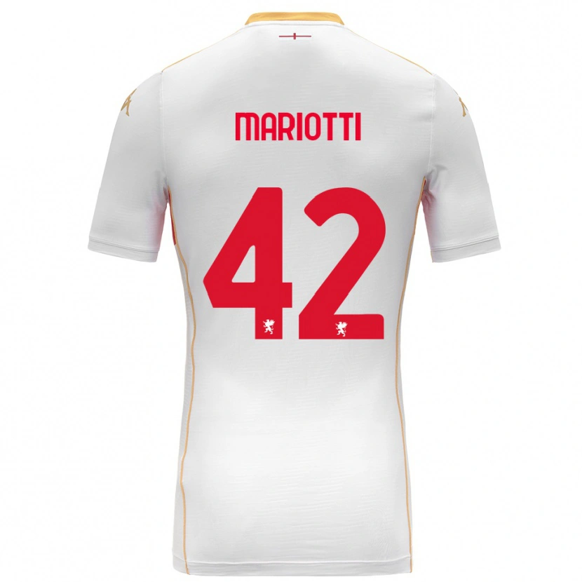 DanxenメンズAndrea Mariotti#42ホワイト レッドアウェイシャツ2025/26ジャージーユニフォーム