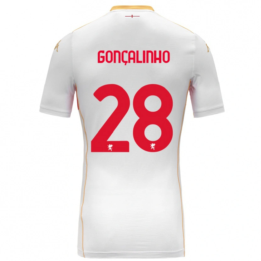 DanxenメンズJoão Gonçalinho#28ホワイト レッドアウェイシャツ2025/26ジャージーユニフォーム