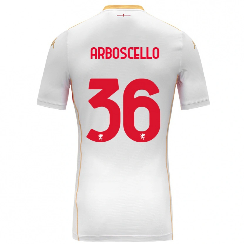 DanxenメンズRiccardo Arboscello#36ホワイト レッドアウェイシャツ2025/26ジャージーユニフォーム