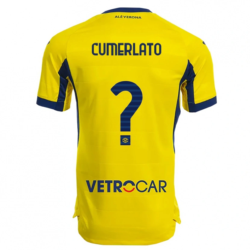 DanxenメンズPietro Cumerlato#0イエロー ネイビーアウェイシャツ2025/26ジャージーユニフォーム